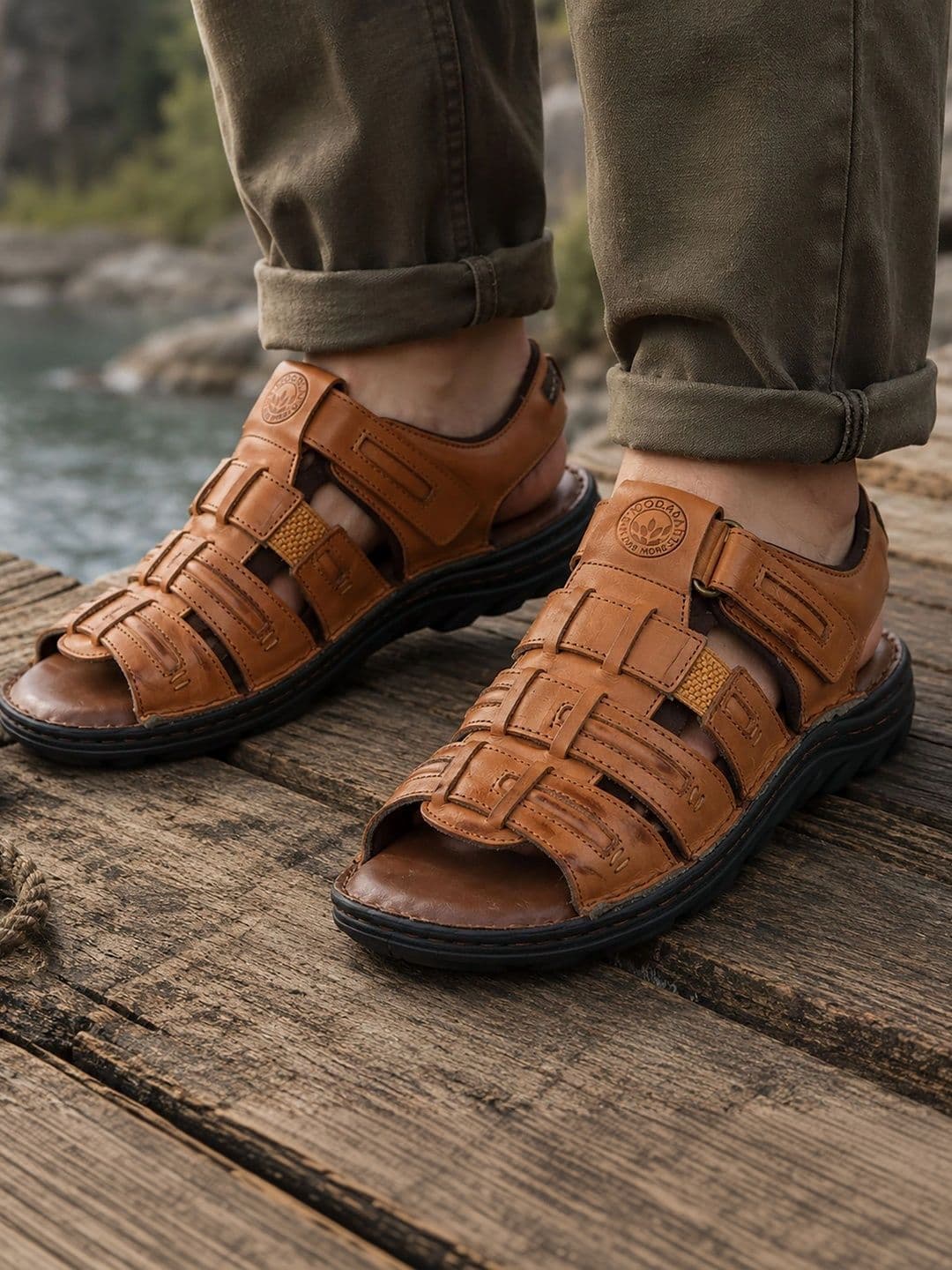 Woodland Men Leather Fisherman Sandals - view 1