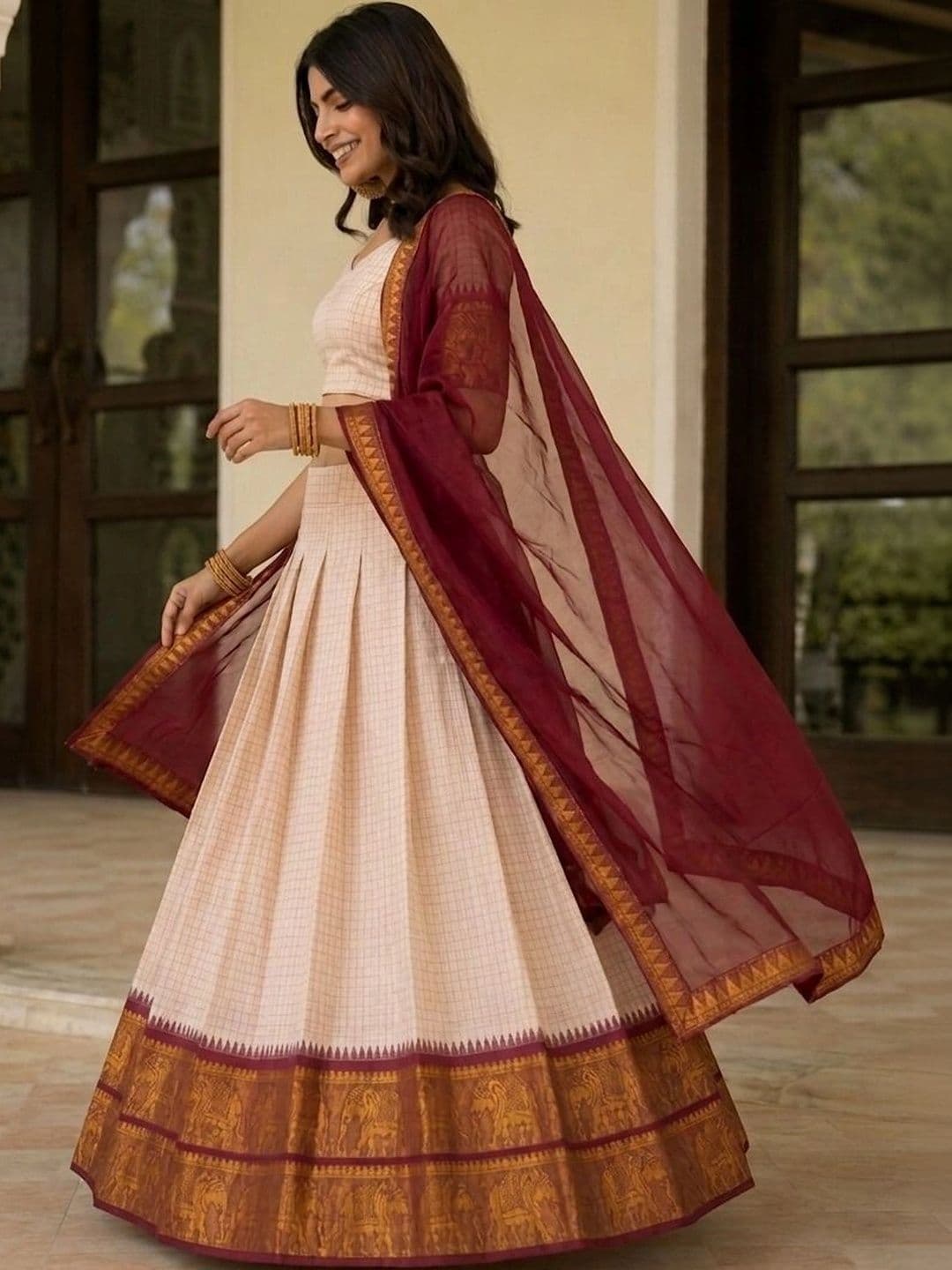 Poshak Bazaar Semi-Stitched Lehenga & Unstitched Blouse With Dupatta thumbnail 7