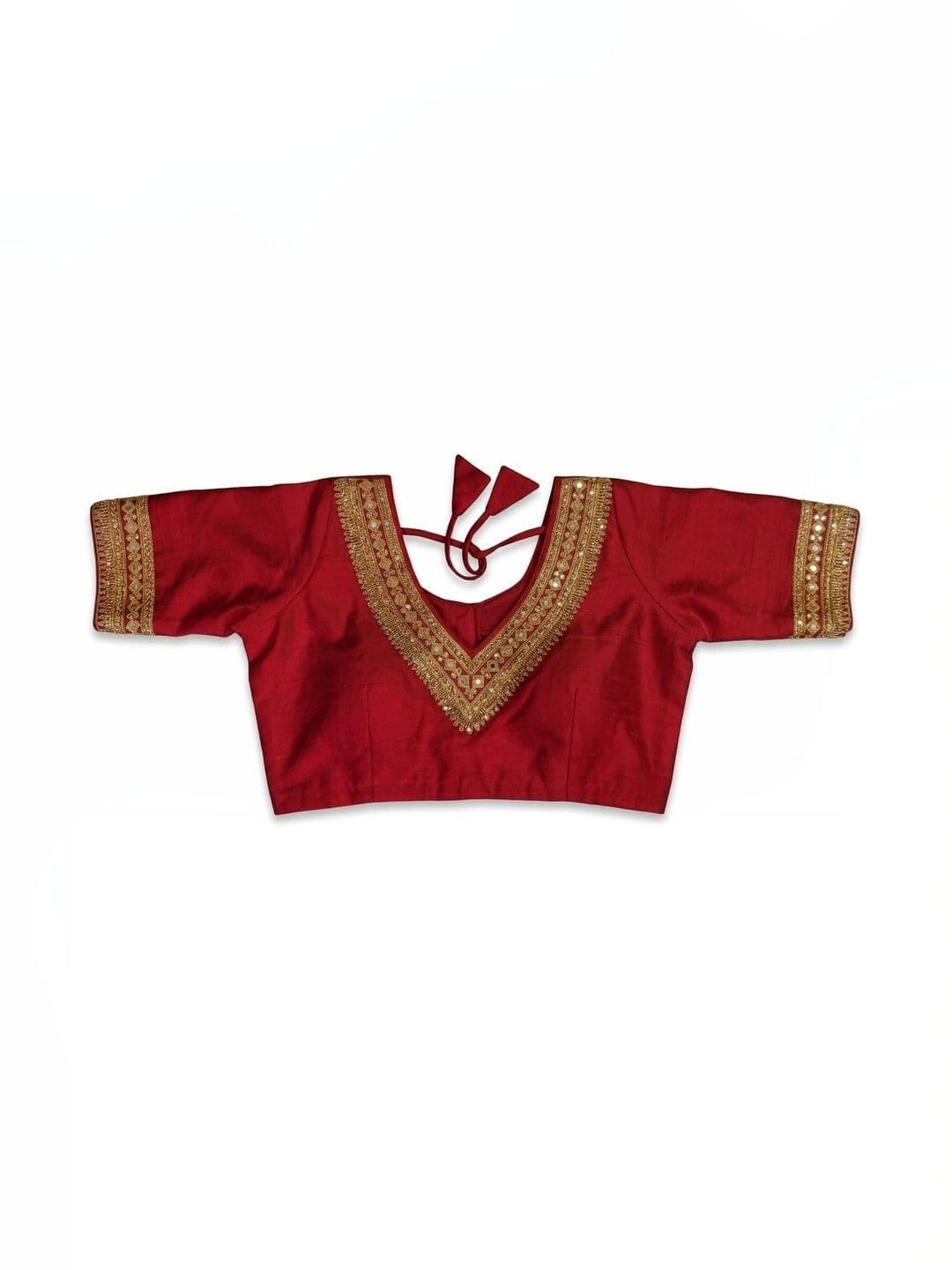 Binatex Cotton Embroidered Zari Saree Blouse thumbnail 6