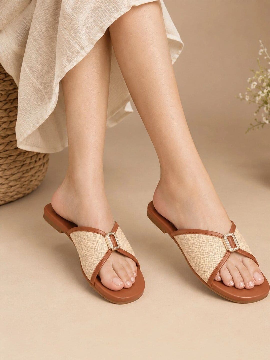 LONDON STEPS Women Textured Woven Design Embellished Flats thumbnail 7