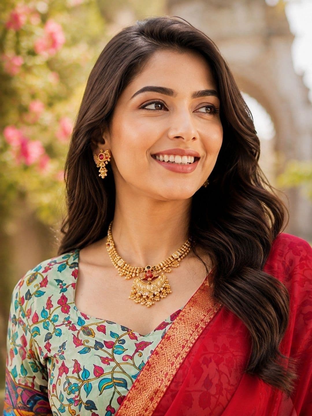 KALINI Printed Ready to Wear Lehenga & Unstitched Blouse With Dupatta thumbnail 3
