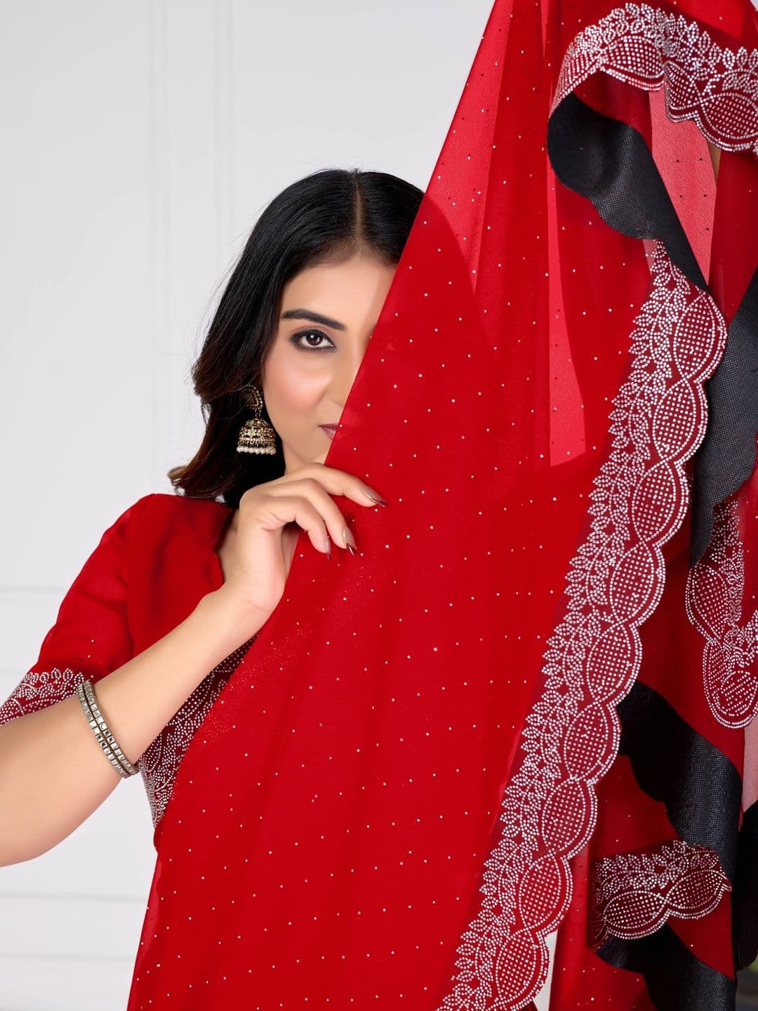 RENBRIZA Poly Georgette Saree thumbnail 5