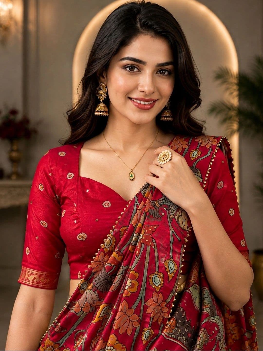 KALINI Embellished Ready to Wear Lehenga & Unstitched Blouse With Dupatta thumbnail 5