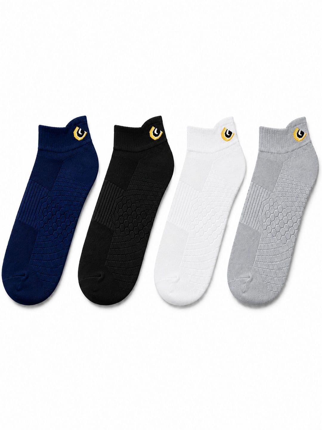 ZIBELL Unisex Pack of 4 Cotton Patterned Ankle Length Socks - view 1