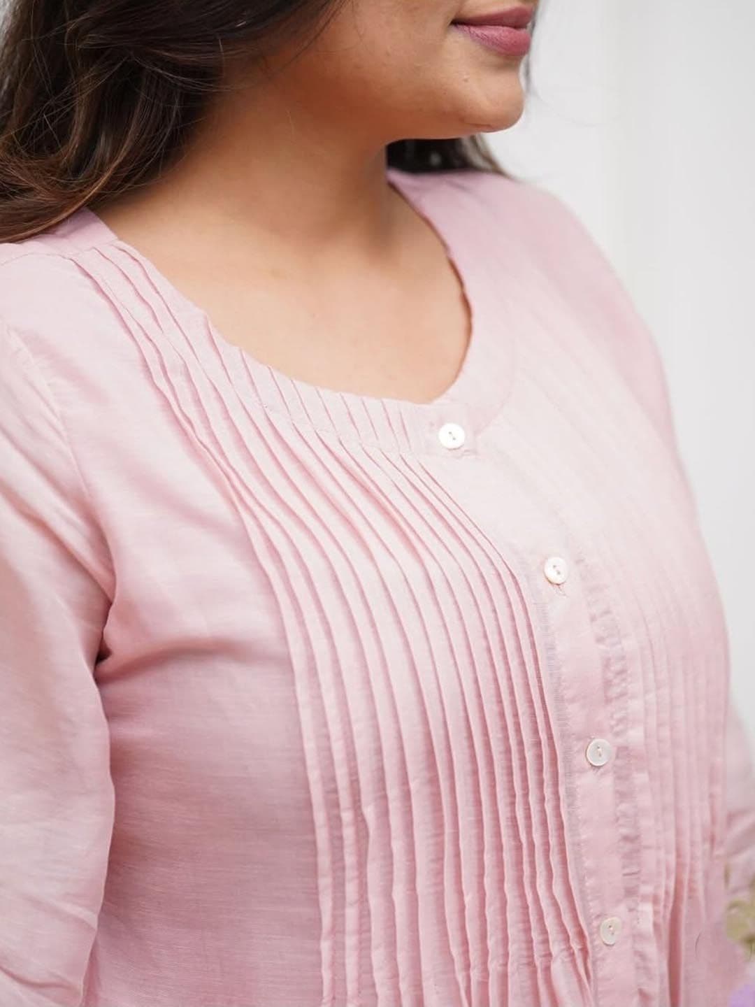 Pink World Romantic Florals Cotton Embroidered Tunic with Trousers thumbnail 5