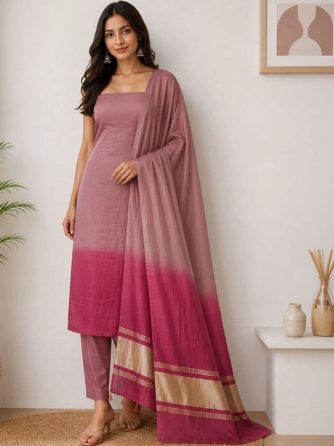 FABLIC Dyed Unstitched Dress Material - view 1
