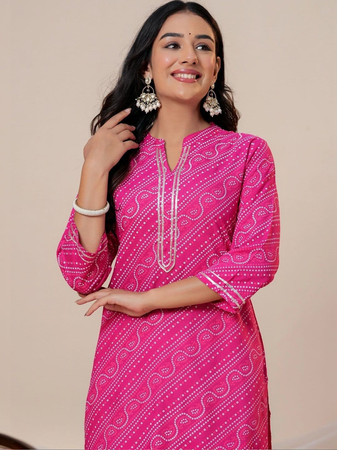 JAIPUR SARAI Women Ethnic Motifs Printed Thread Work Kurta - view 1