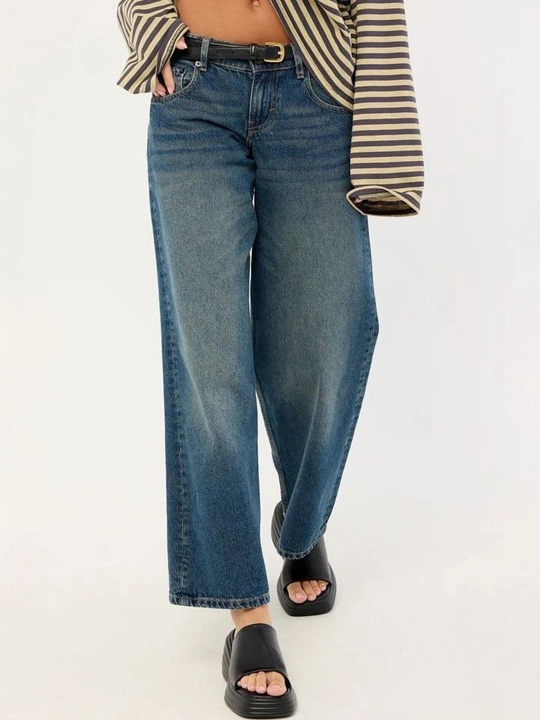 Aadvi Fashion Women Super Wide Leg High-Rise Stretchable Jeans thumbnail 4