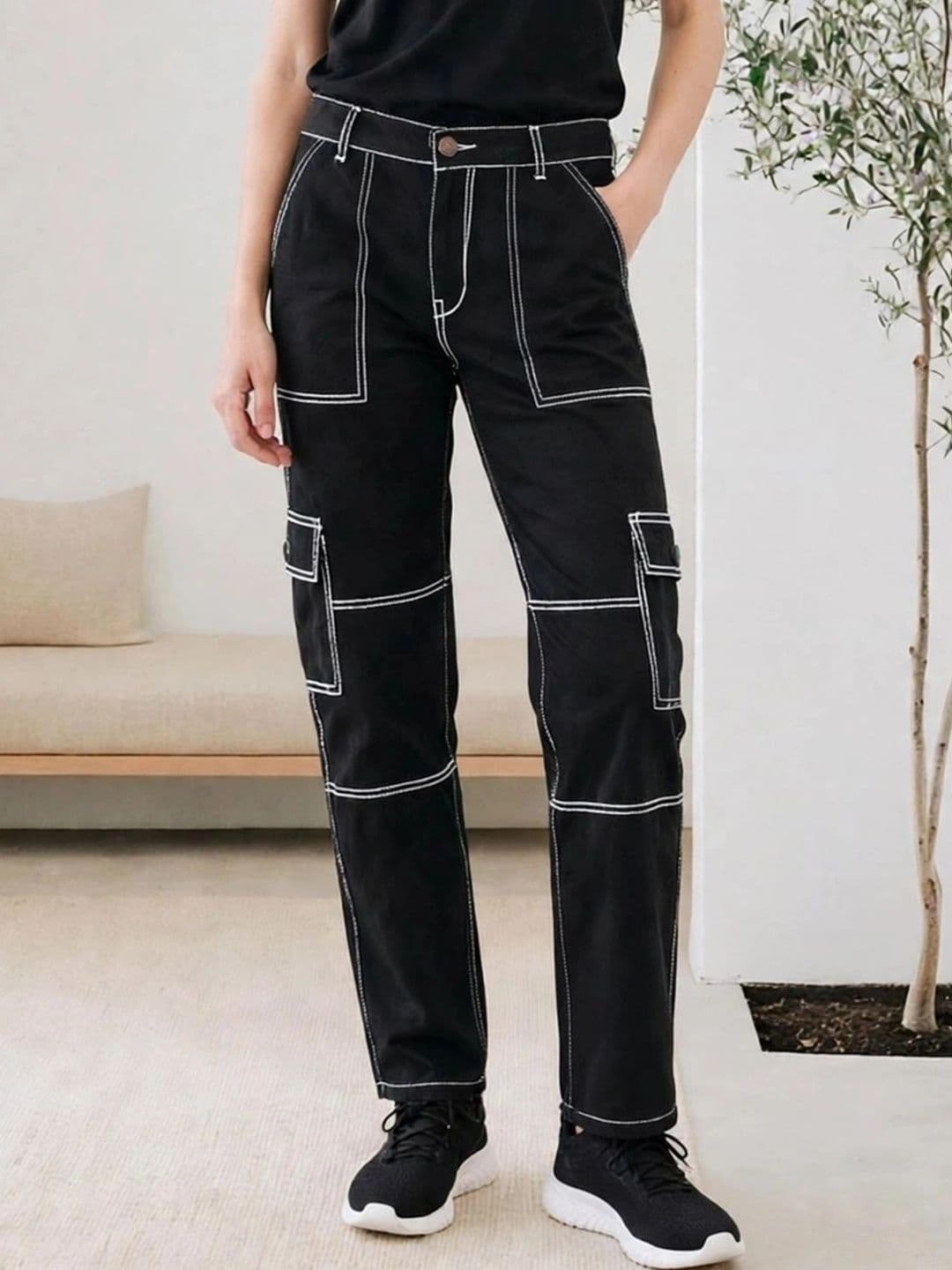 SZN Women Mid-Rise Cargo Jeans - view 1