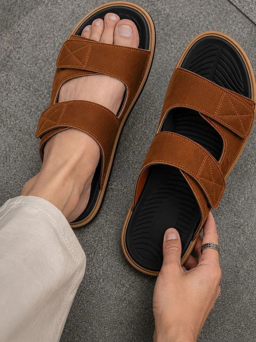 Roadster Men Suede Comfort Sandals thumbnail 2