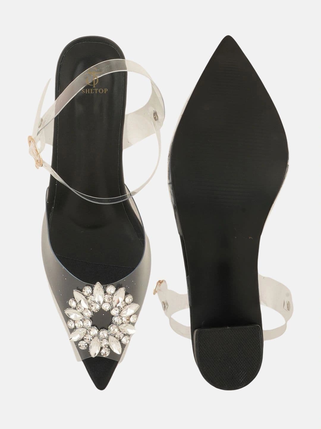 SHETOP Textured Party Block Pumps thumbnail 5