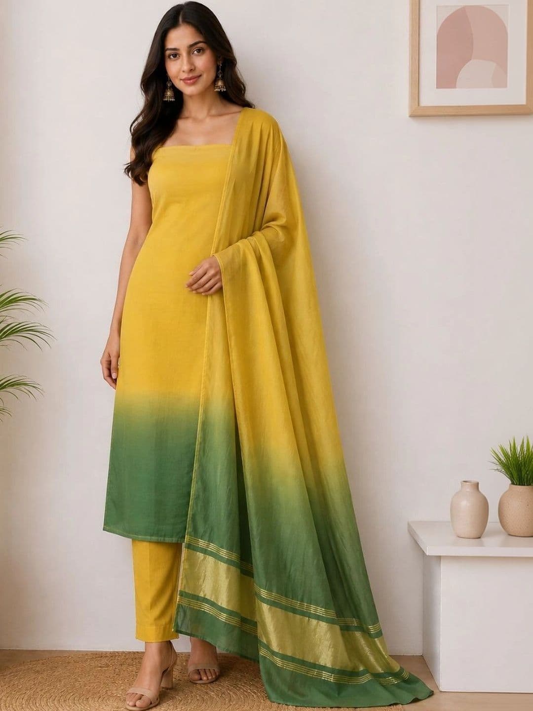 FABLIC Dyed Unstitched Dress Material - view 1