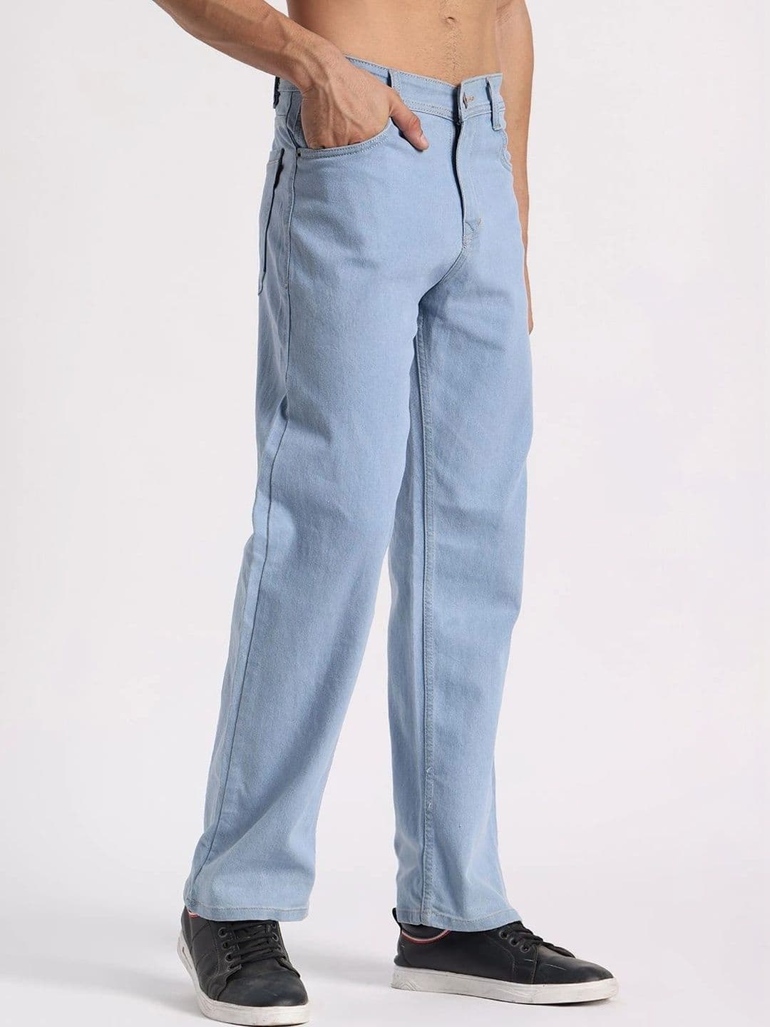 SYNZO Men Relaxed Fit Mid-Rise Light Fade Stretchable Jeans thumbnail 7