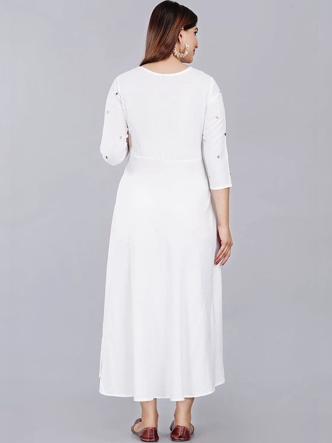 CANGO Women Floral Embroidered Fit & Flare Ethnic Dress thumbnail 3