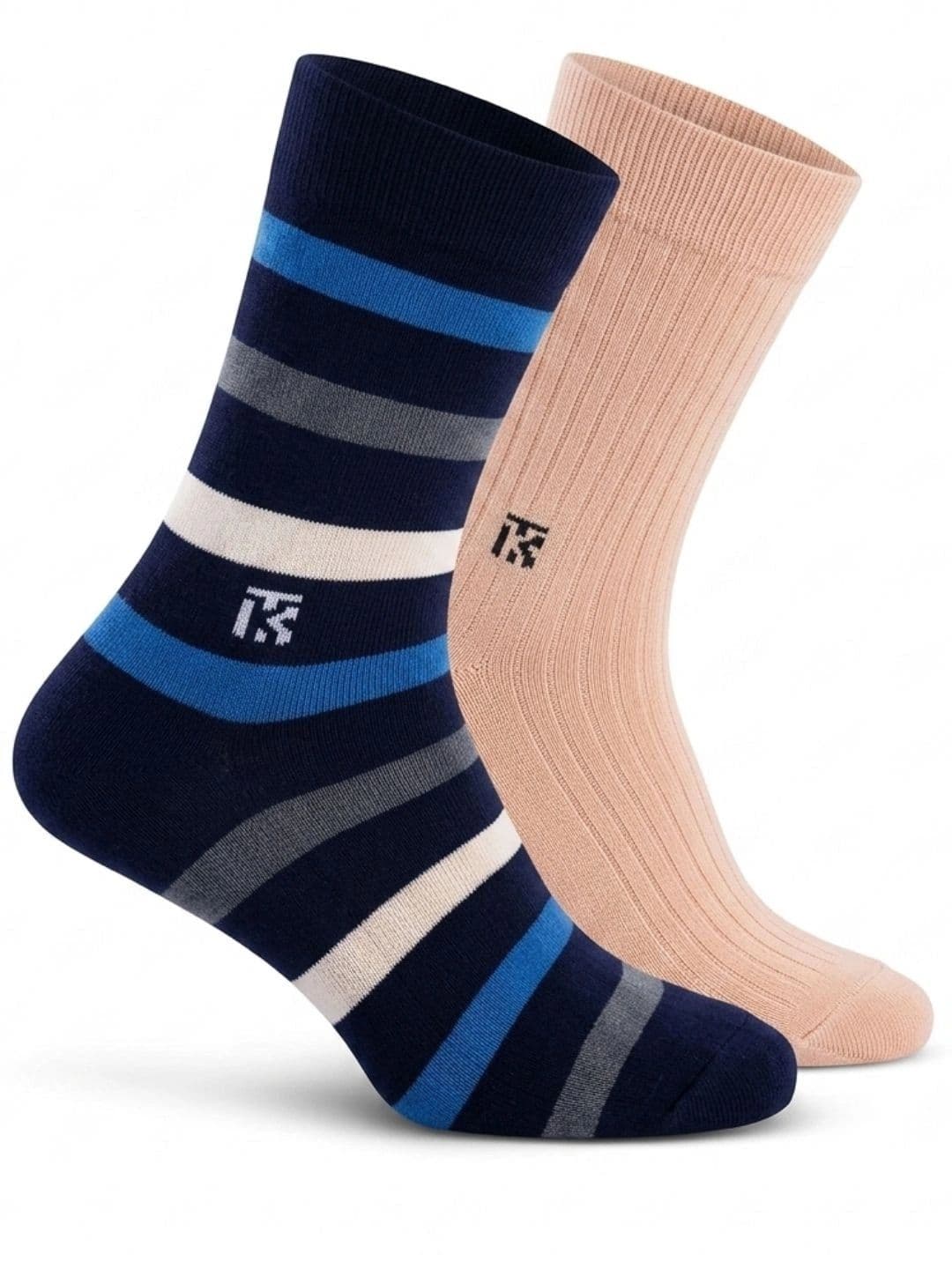 Kikitoes Men Pack of 2 Assorted Striped Calf Length Socks thumbnail 5