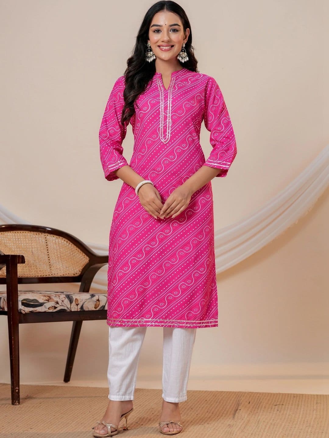 JAIPUR SARAI Women Ethnic Motifs Printed Thread Work Kurta thumbnail 5