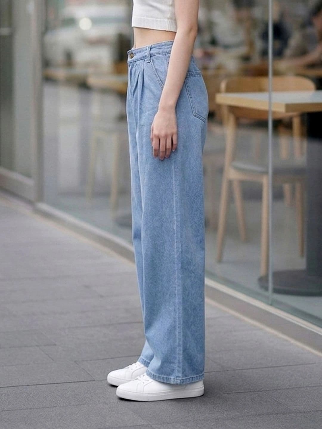 Style Quotient Women Classic Straight Fit High-Rise Light Fade Stretchable Jeans thumbnail 3
