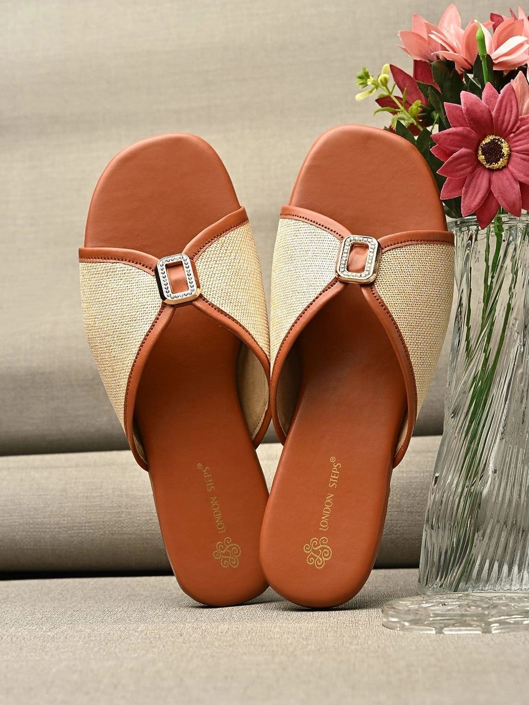 LONDON STEPS Women Textured Woven Design Embellished Flats thumbnail 6