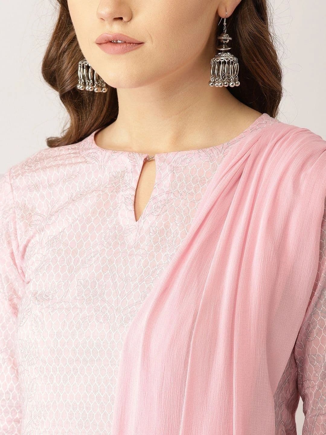 Utsavya Women Ethnic Motifs Printed Regular Pure Cotton Kurta with Palazzos & With Dupatta thumbnail 3