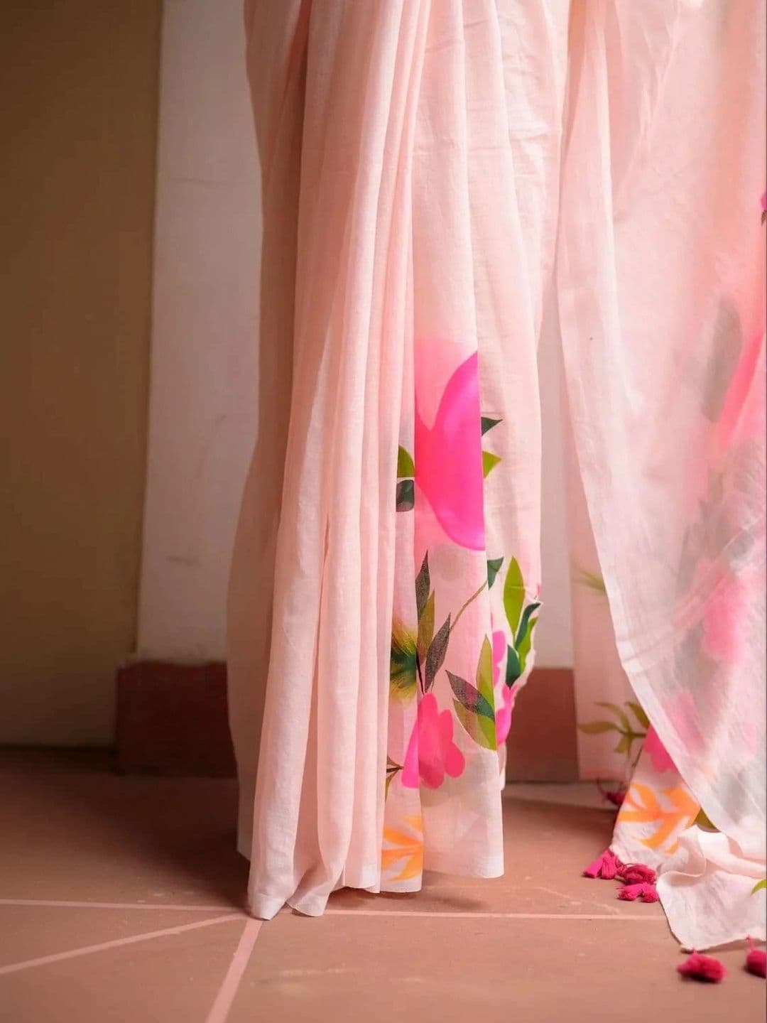 ALMAARI FASHION Floral Pure Cotton Designer Khadi Saree thumbnail 2