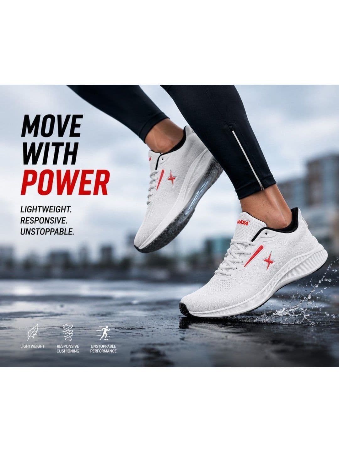 KRAASA Men Textile Running Non-Marking Shoes thumbnail 6