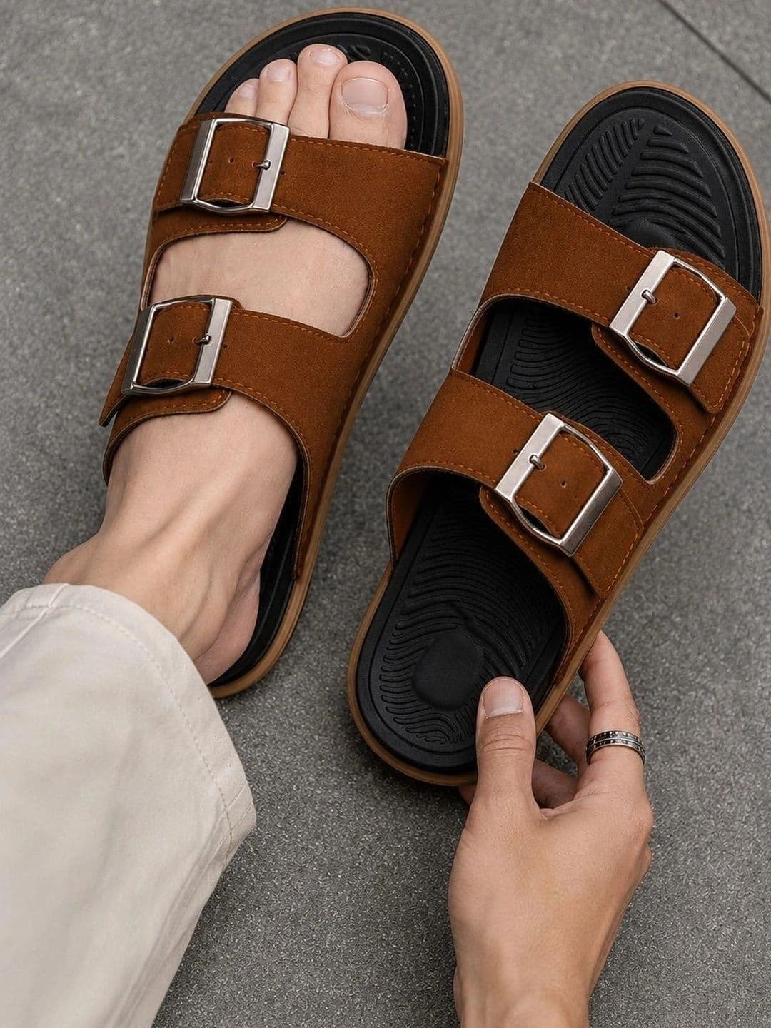 Roadster Men Suede Comfort Sandals thumbnail 6