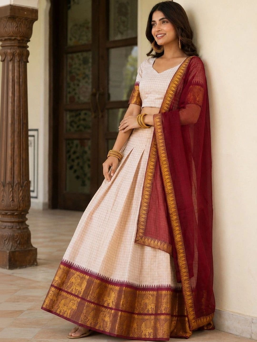 Poshak Bazaar Semi-Stitched Lehenga & Unstitched Blouse With Dupatta thumbnail 2