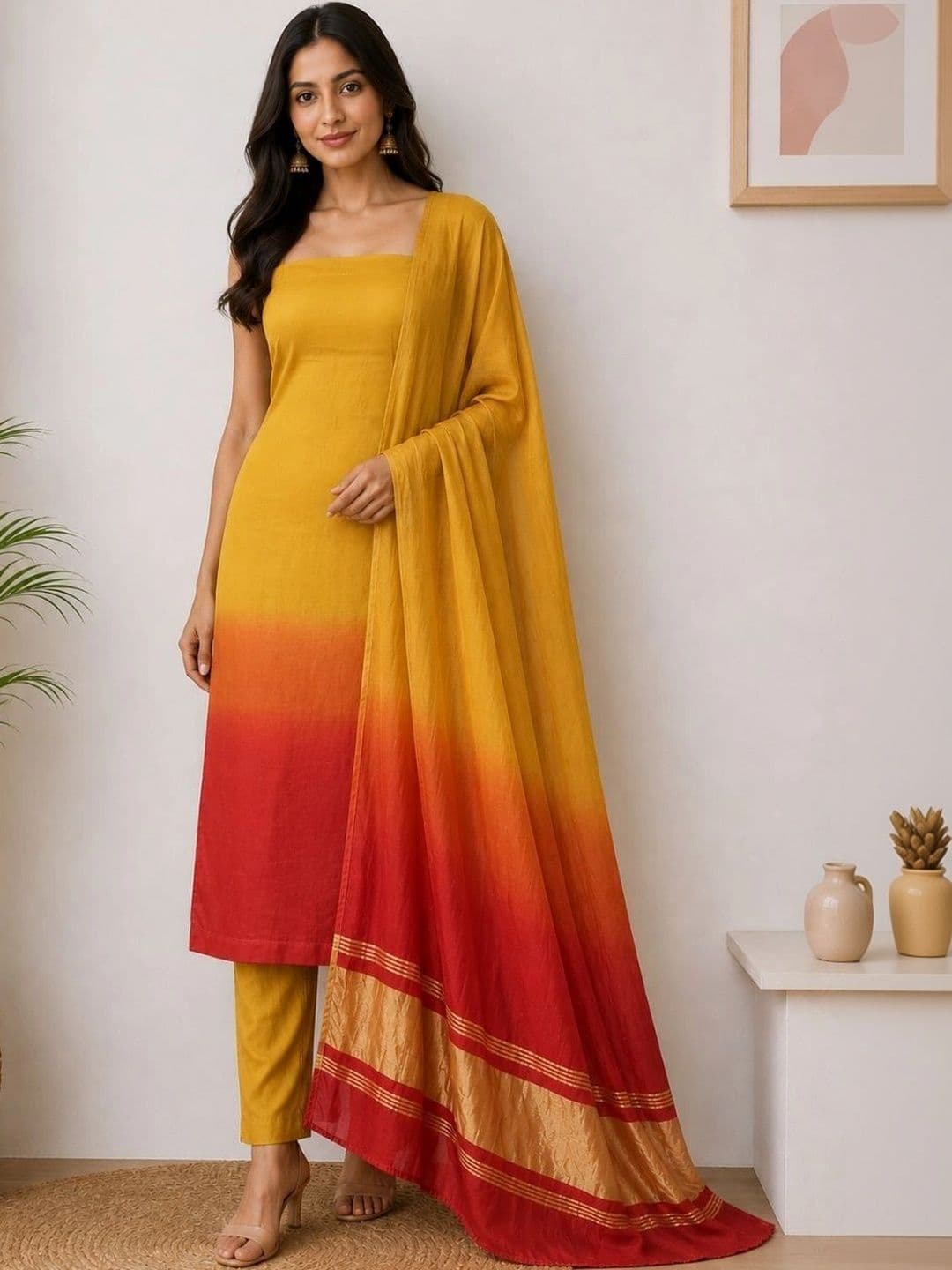 FABLIC Dyed Unstitched Dress Material - view 1