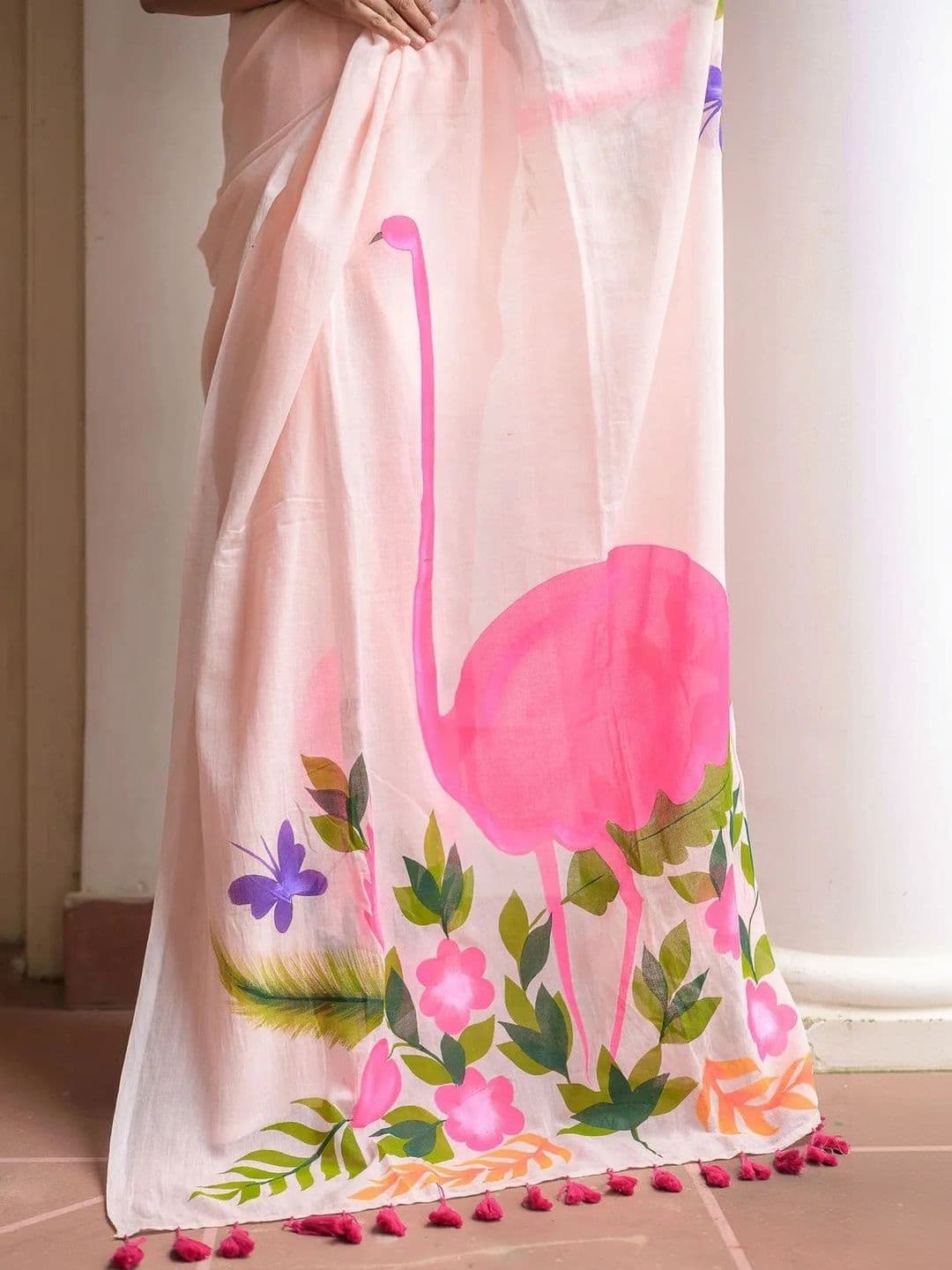 ALMAARI FASHION Floral Pure Cotton Designer Khadi Saree thumbnail 7