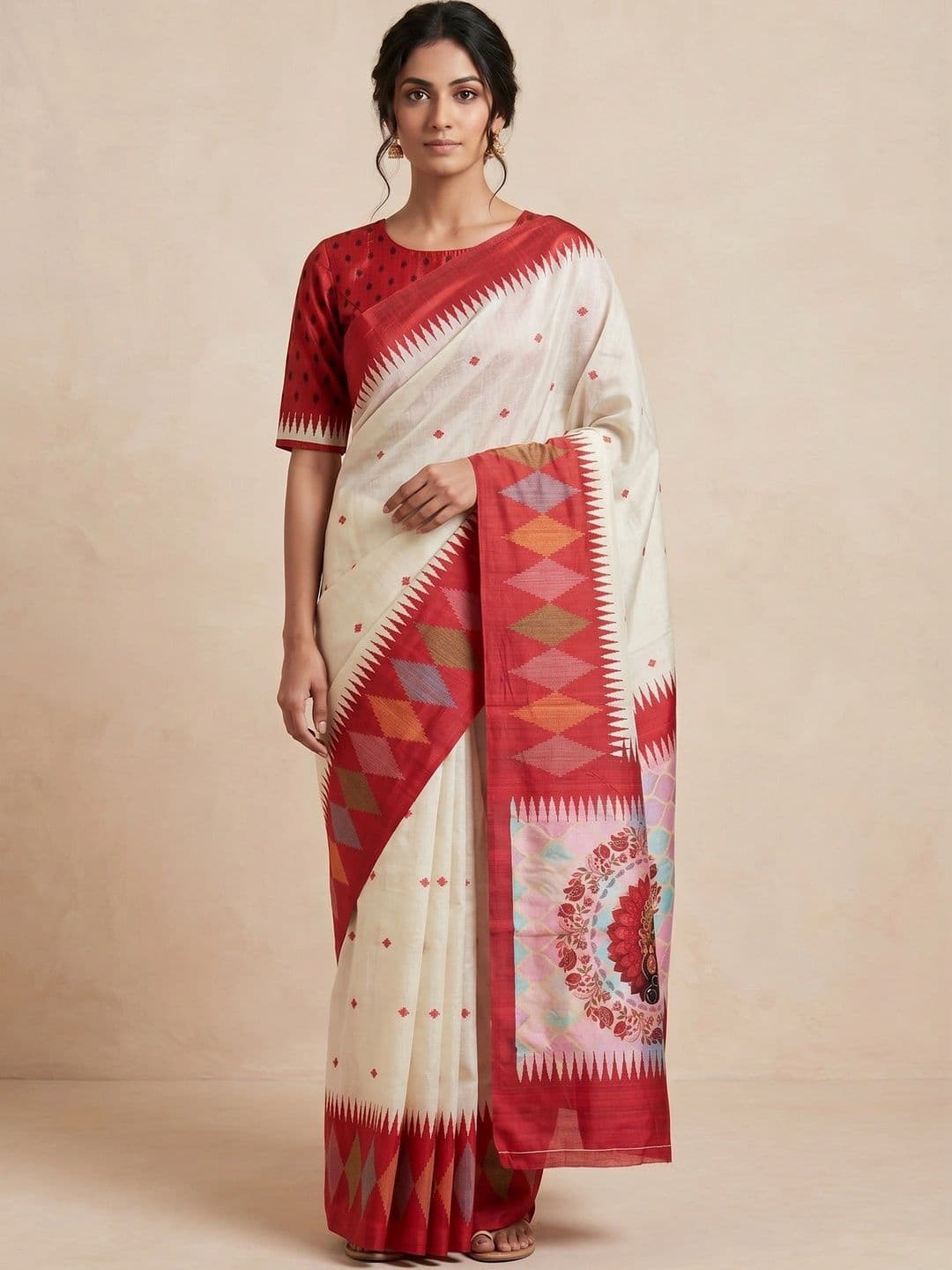 SAANTHA Ethnic Motifs Pure Silk Designer Saree - view 1
