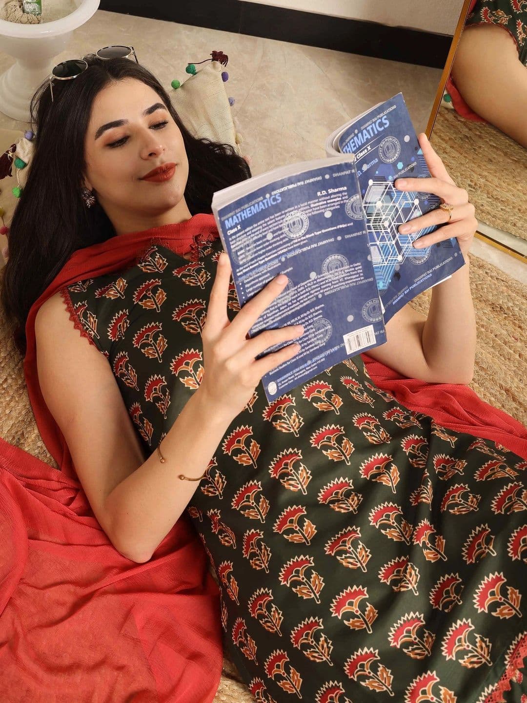 TextileNow Women Ethnic Motifs Printed Regular Pure Cotton Kurta with Patiala & With Dupatta thumbnail 5