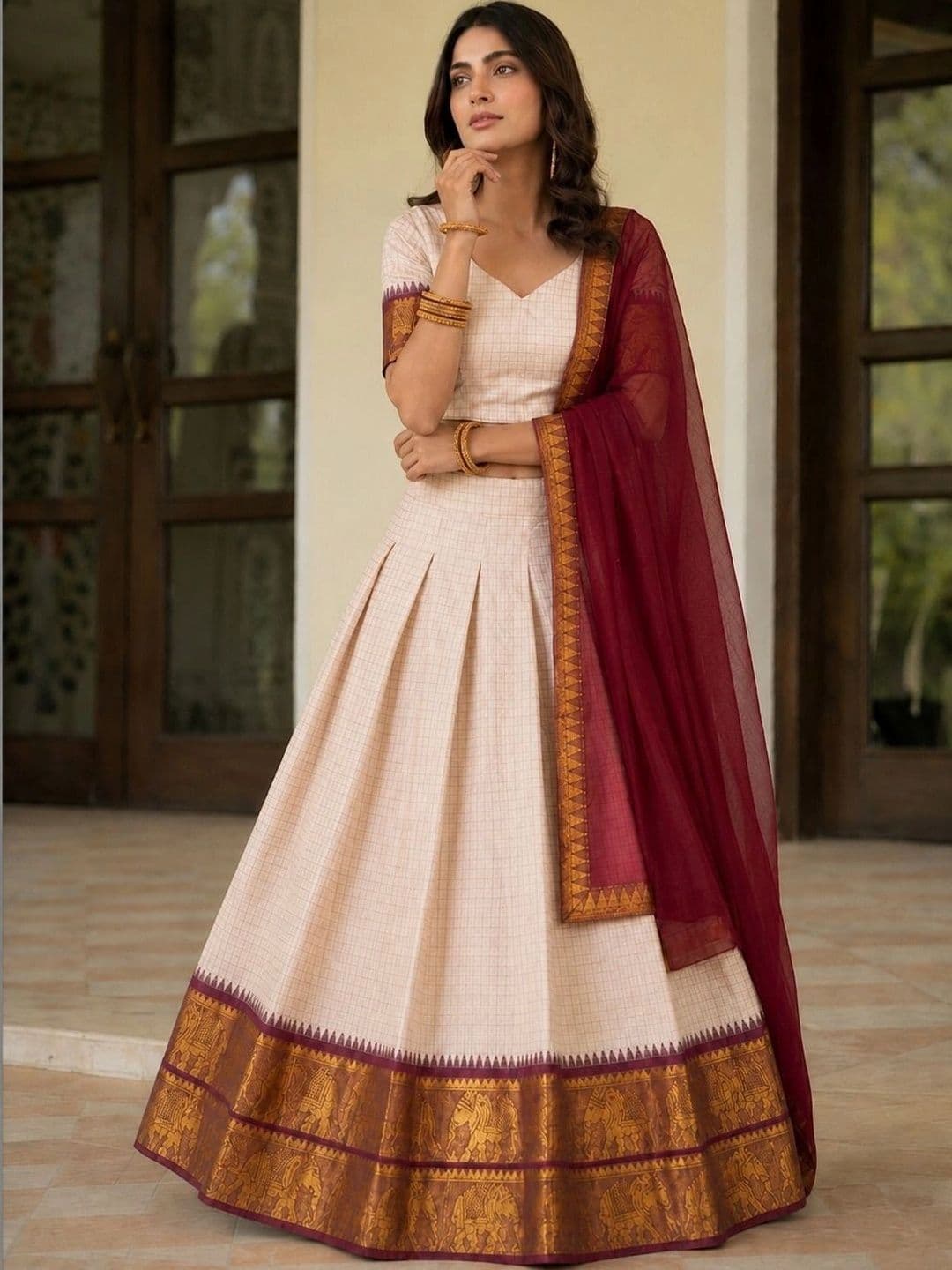 Poshak Bazaar Semi-Stitched Lehenga & Unstitched Blouse With Dupatta thumbnail 3