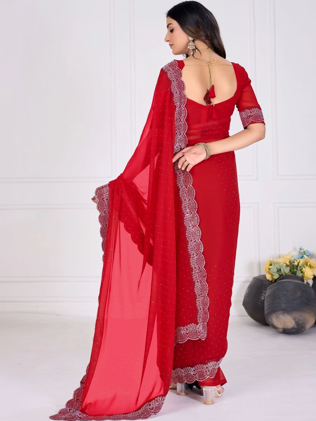RENBRIZA Poly Georgette Saree thumbnail 6