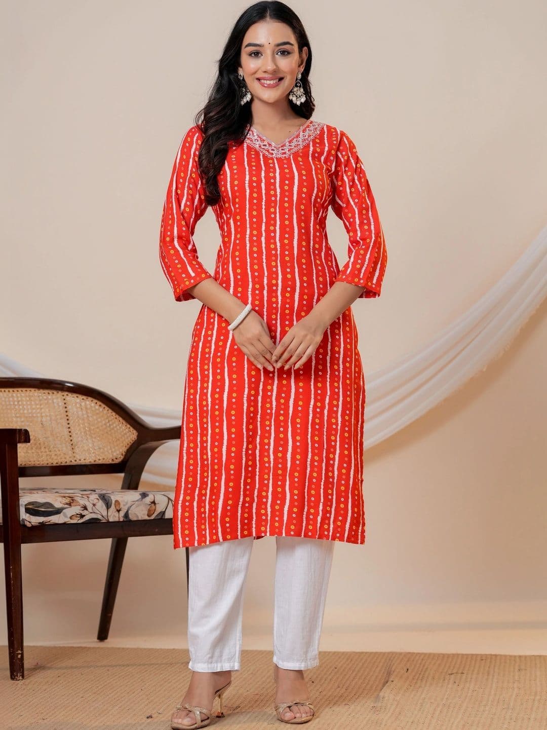 JAIPUR SARAI Women Printed Thread Work Kurta thumbnail 5