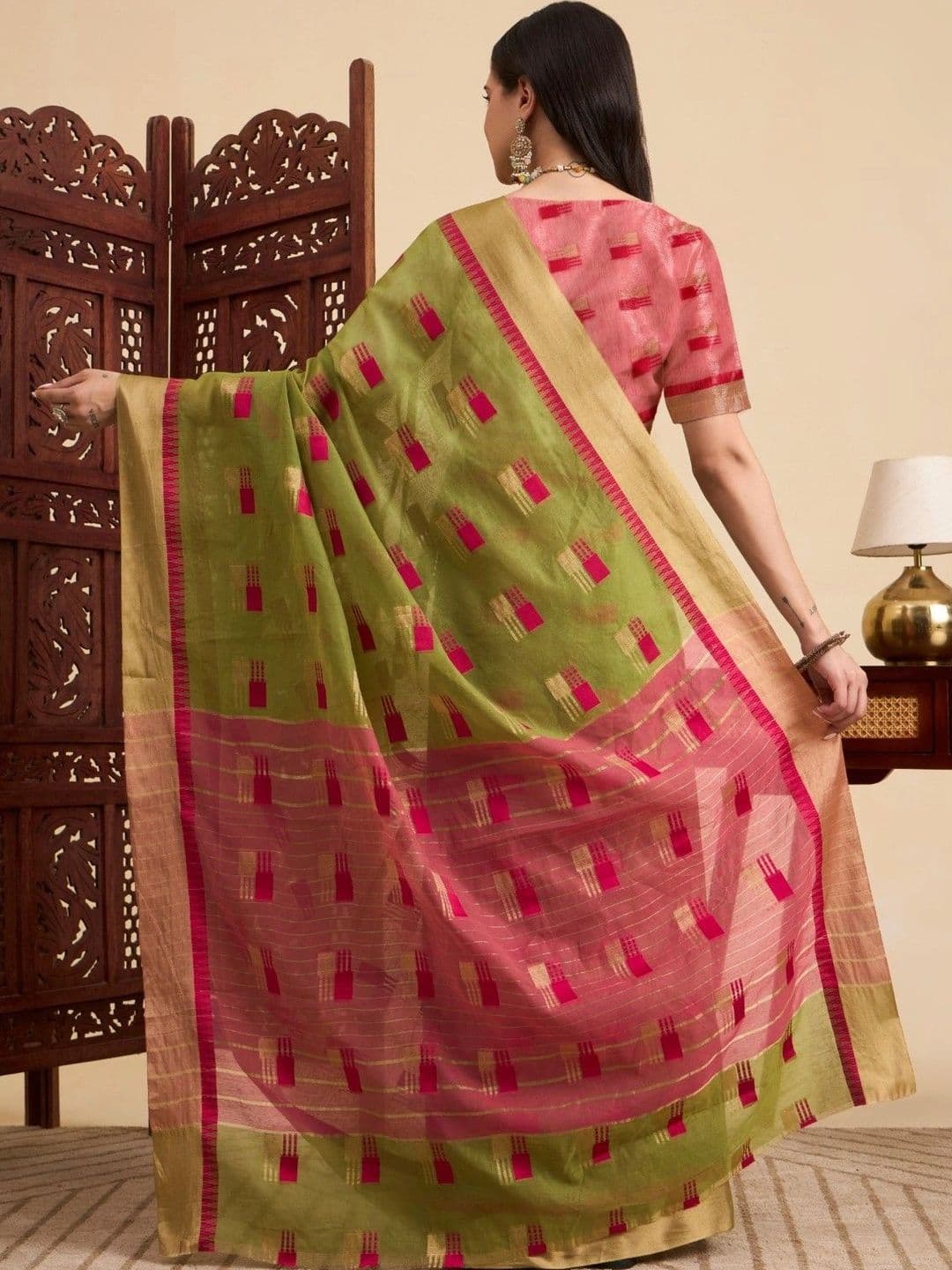 Sangria Woven Design Zari Designer Kota Saree thumbnail 2