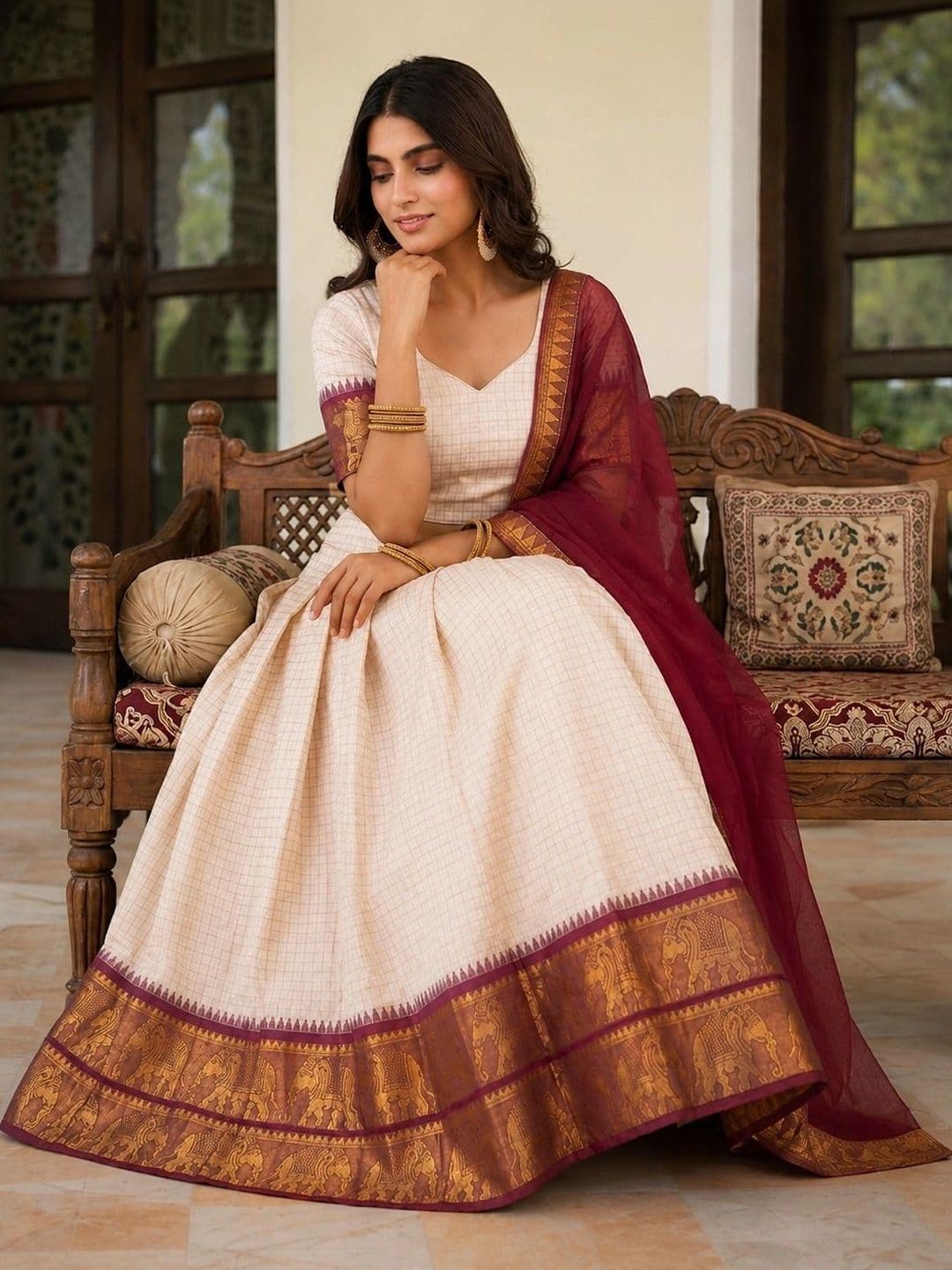 Poshak Bazaar Semi-Stitched Lehenga & Unstitched Blouse With Dupatta thumbnail 6