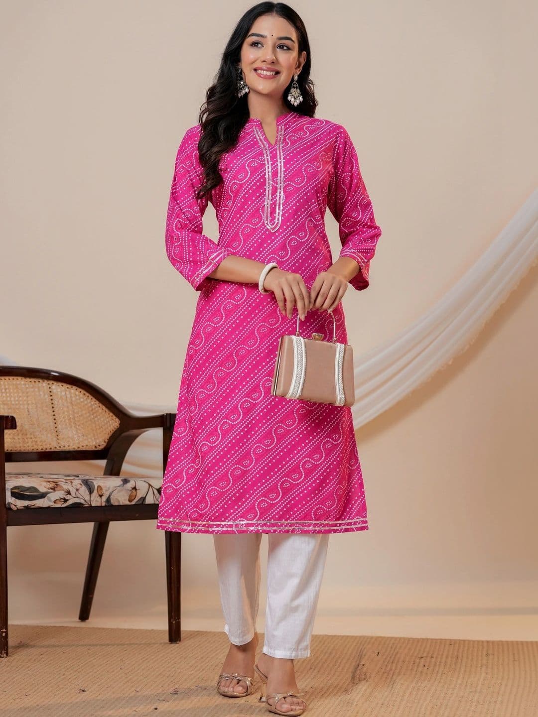 JAIPUR SARAI Women Ethnic Motifs Printed Thread Work Kurta thumbnail 2
