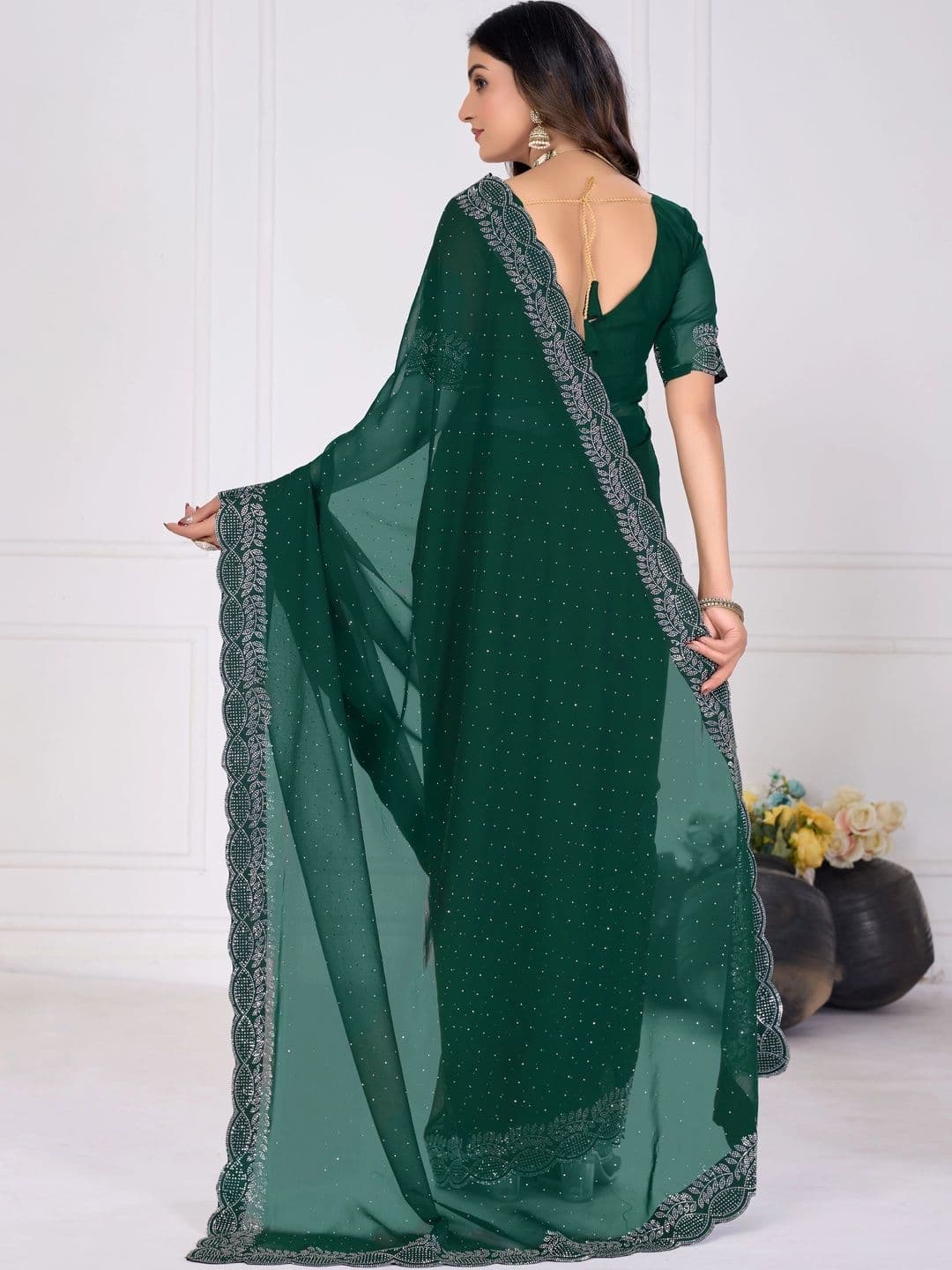 RENBRIZA Poly Georgette Saree thumbnail 7