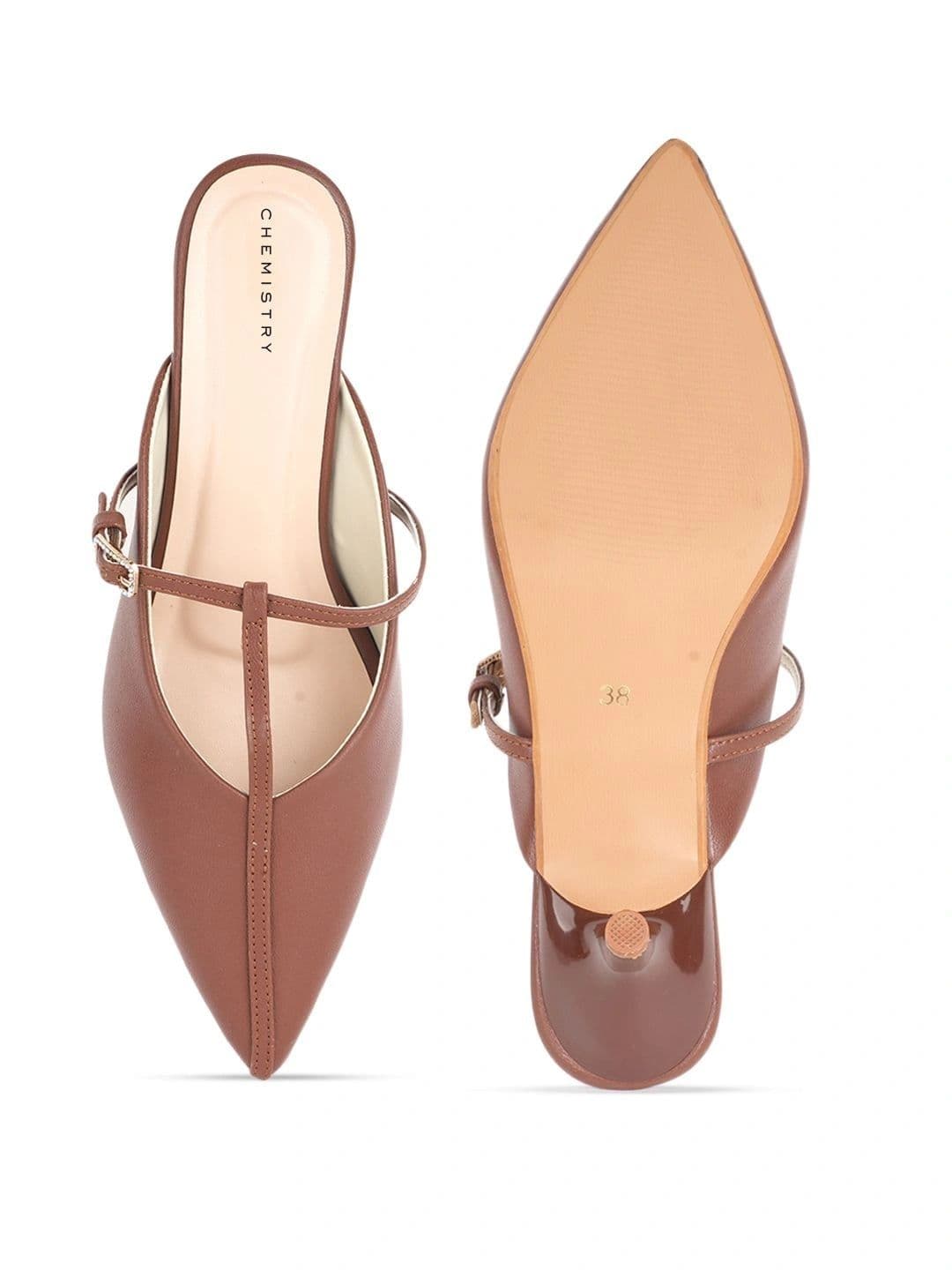 Chemistry PU Kitten Mules with Buckles thumbnail 3