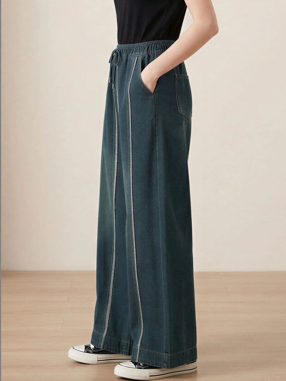 ATELIER REBEL Women Wide Leg Mid-Rise Light Fade Jeans thumbnail 7