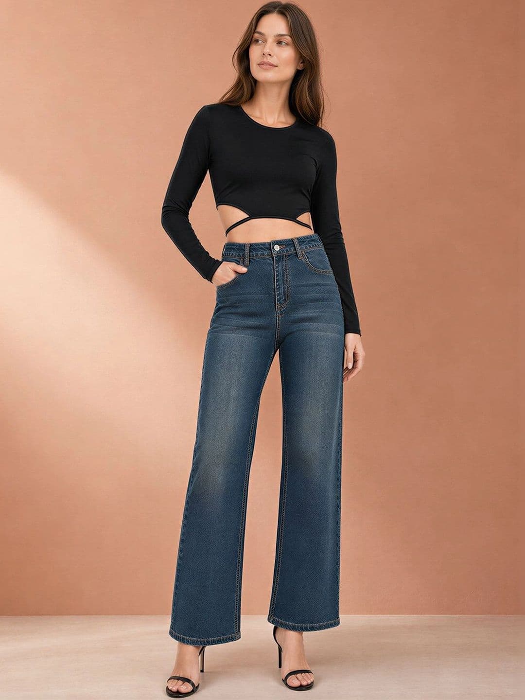 ATELIER REBEL Women Relaxed Fit Mid-Rise Light Fade Jeans thumbnail 6