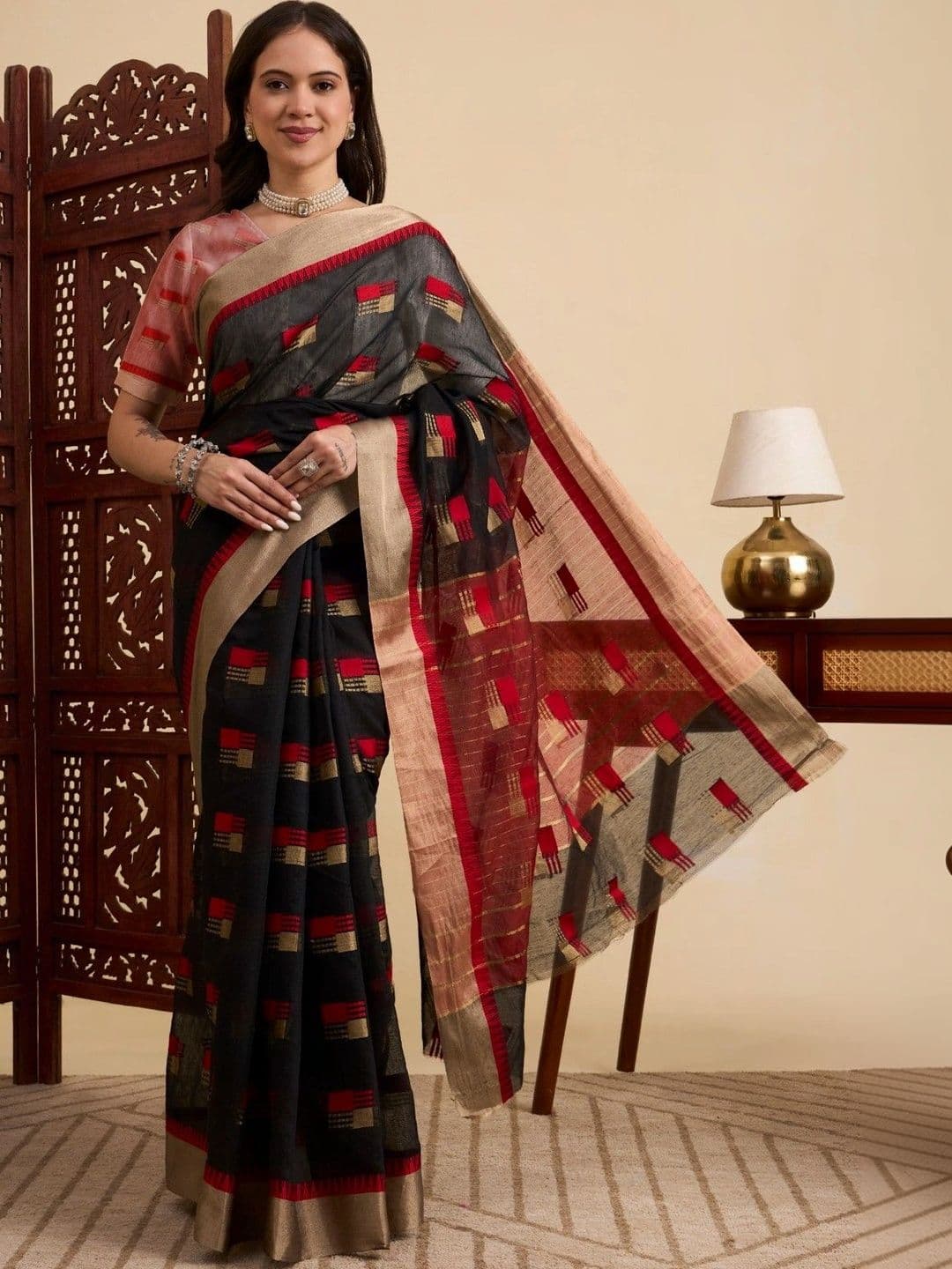 Sangria Woven Design Zari Designer Kota Saree thumbnail 2
