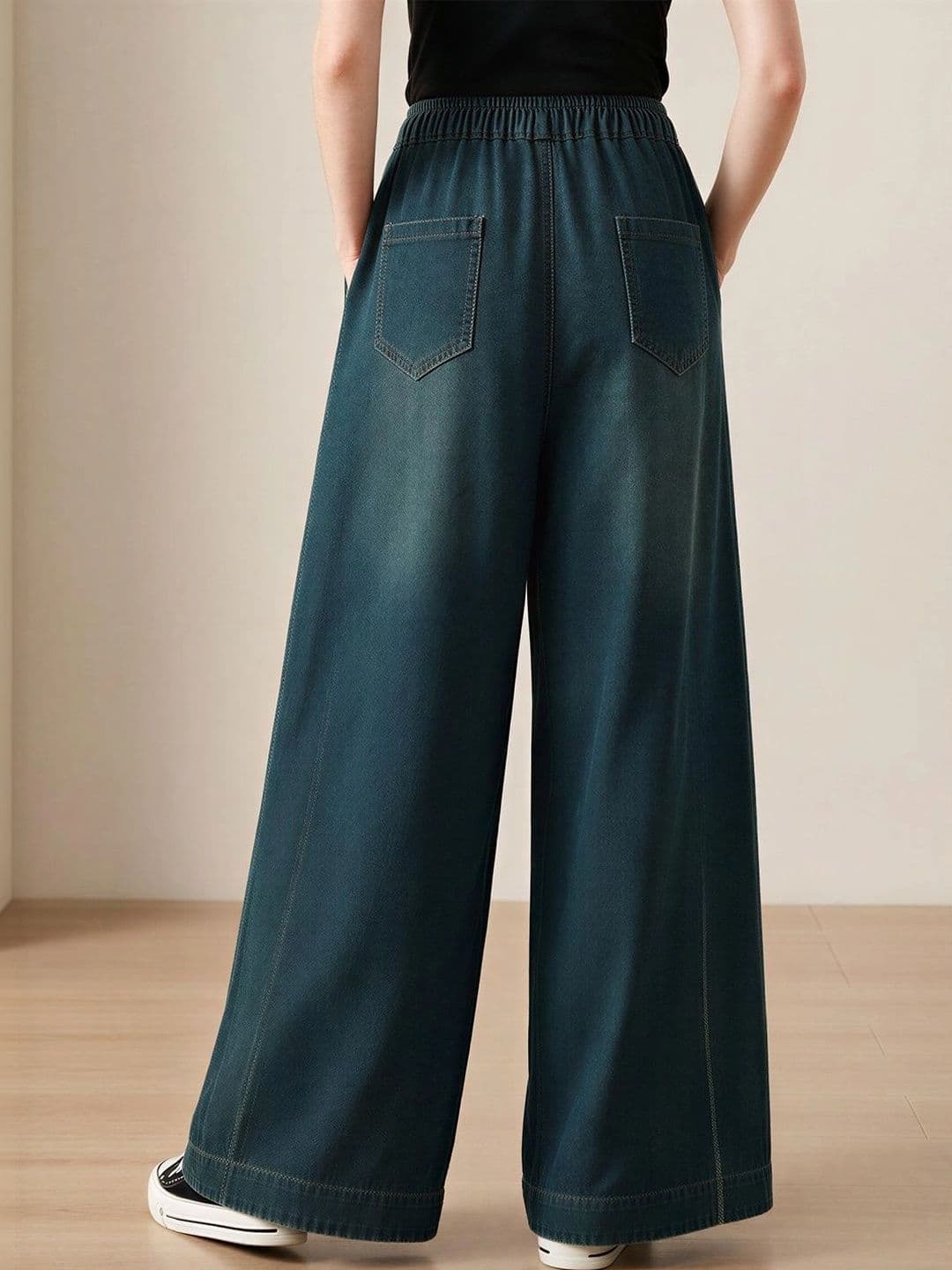 ATELIER REBEL Women Wide Leg Mid-Rise Light Fade Jeans thumbnail 6