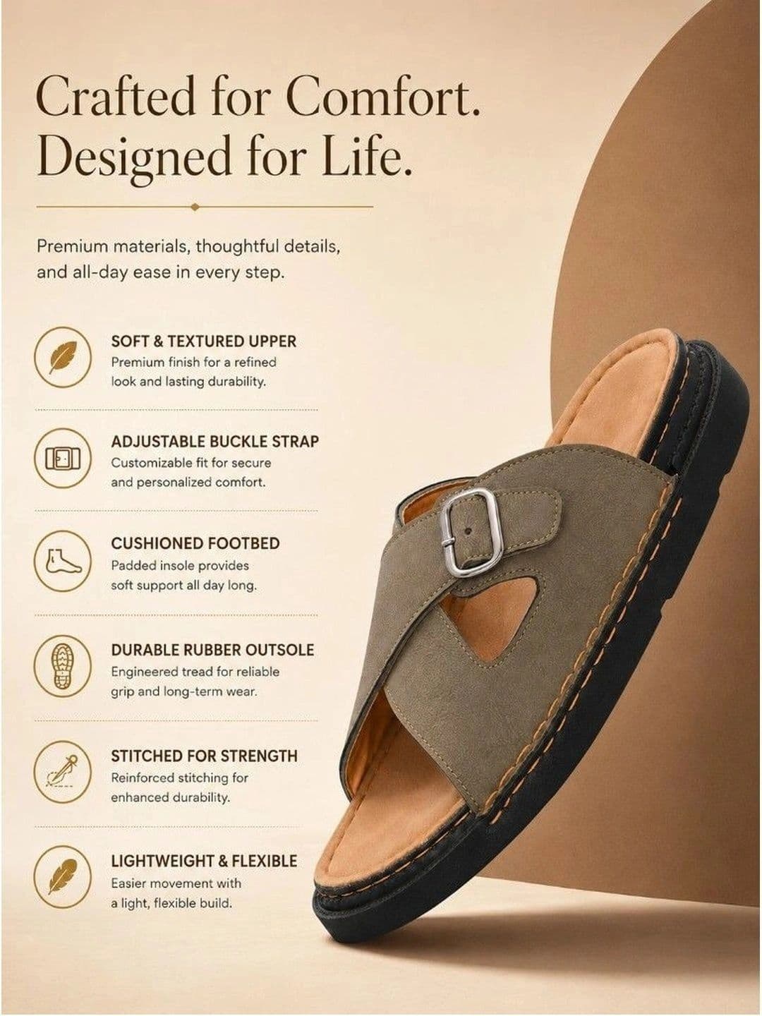 Roadster Men Suede Comfort Sandals thumbnail 2