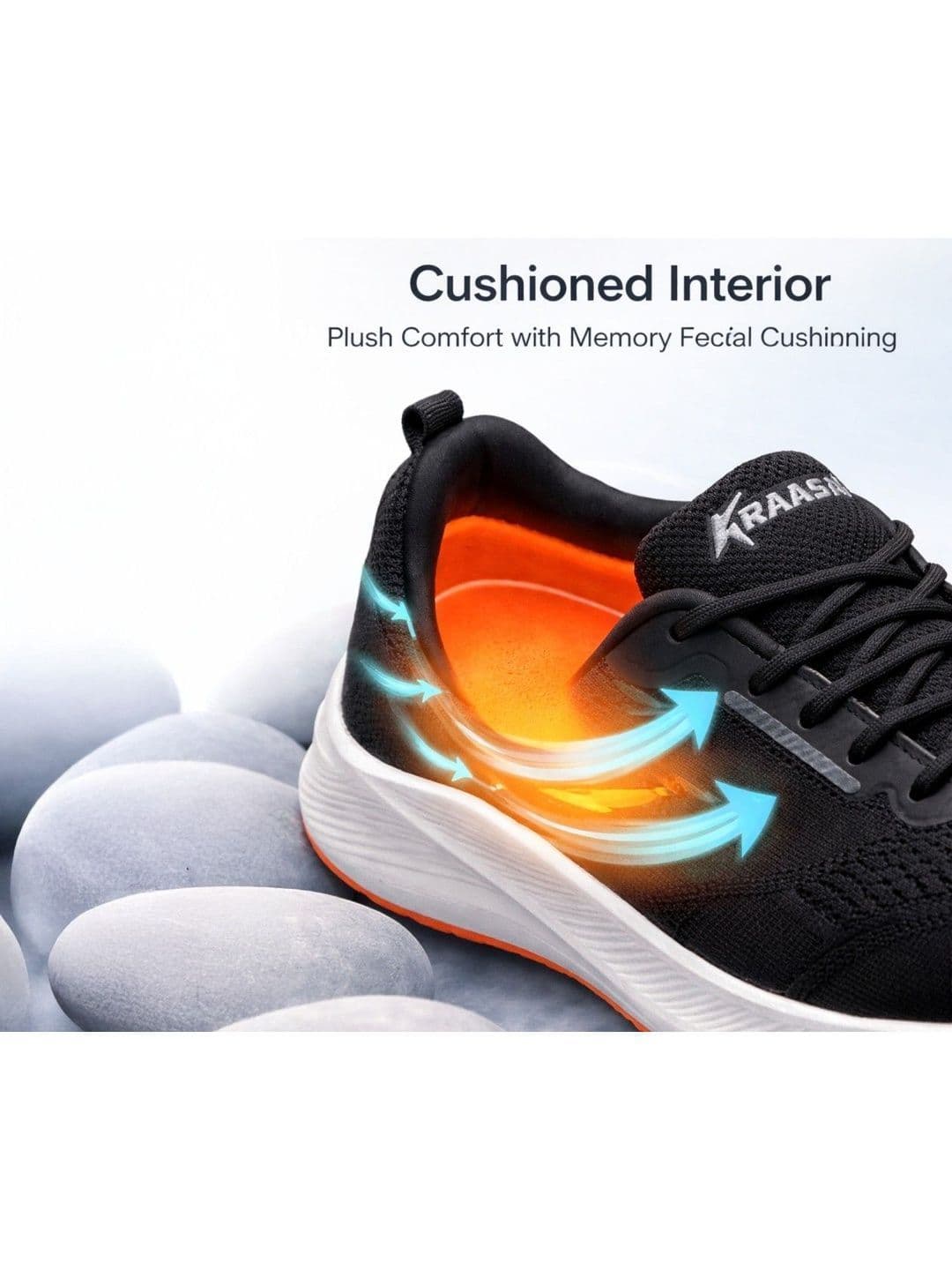 KRAASA Men Mesh Running Non-Marking Shoes thumbnail 3
