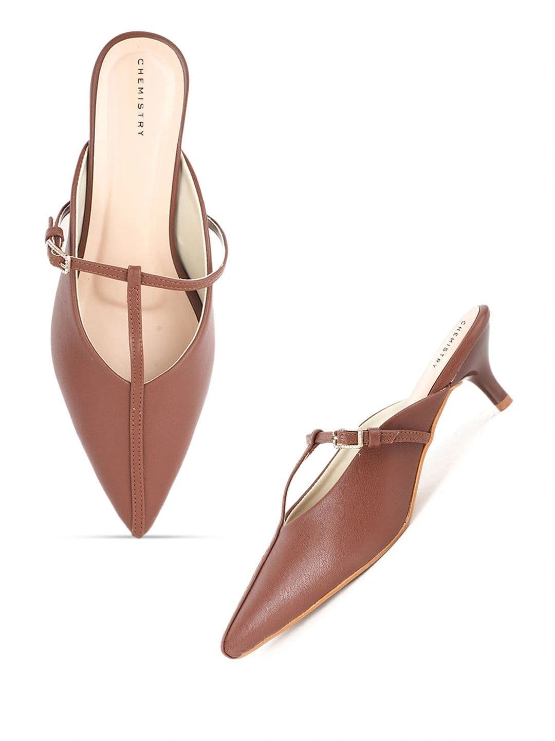 Chemistry PU Kitten Mules with Buckles thumbnail 5