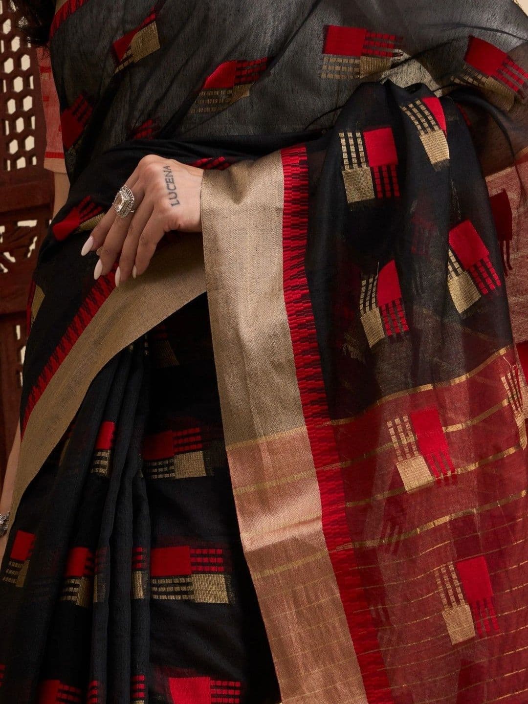 Sangria Woven Design Zari Designer Kota Saree thumbnail 5