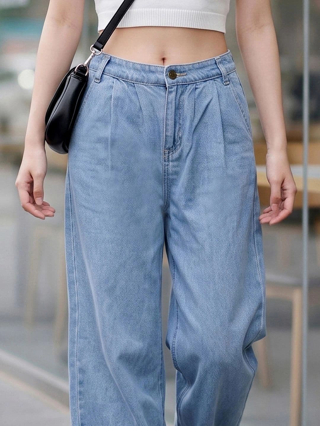 Style Quotient Women Classic Straight Fit High-Rise Light Fade Stretchable Jeans thumbnail 5