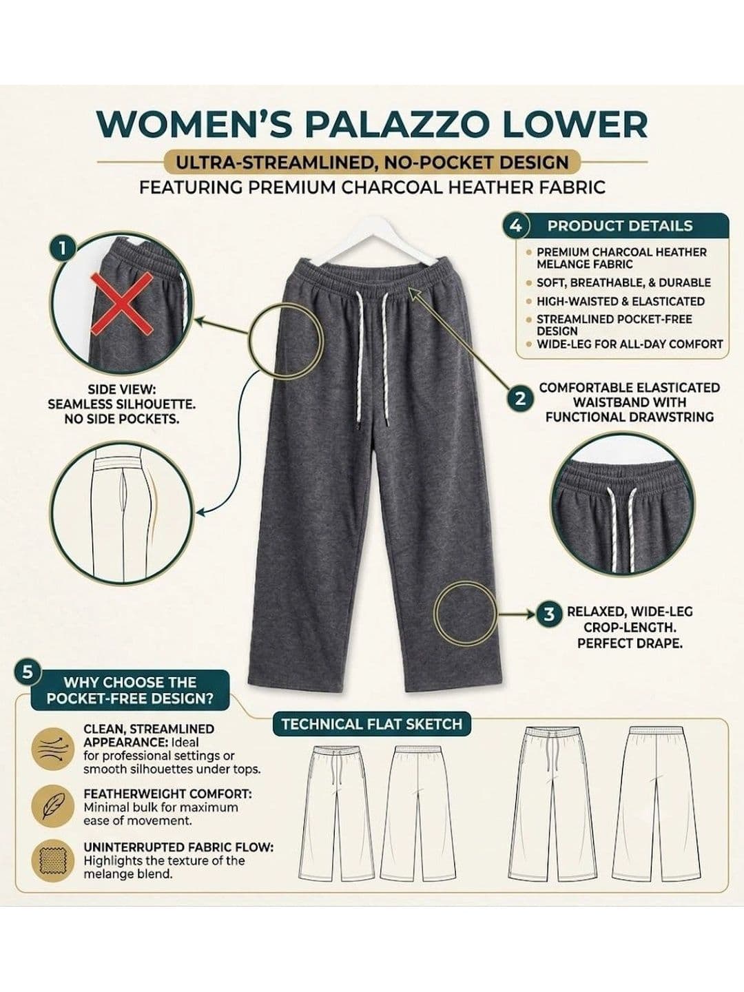 Alexvyan Women Knitted Cropped Palazzos thumbnail 4