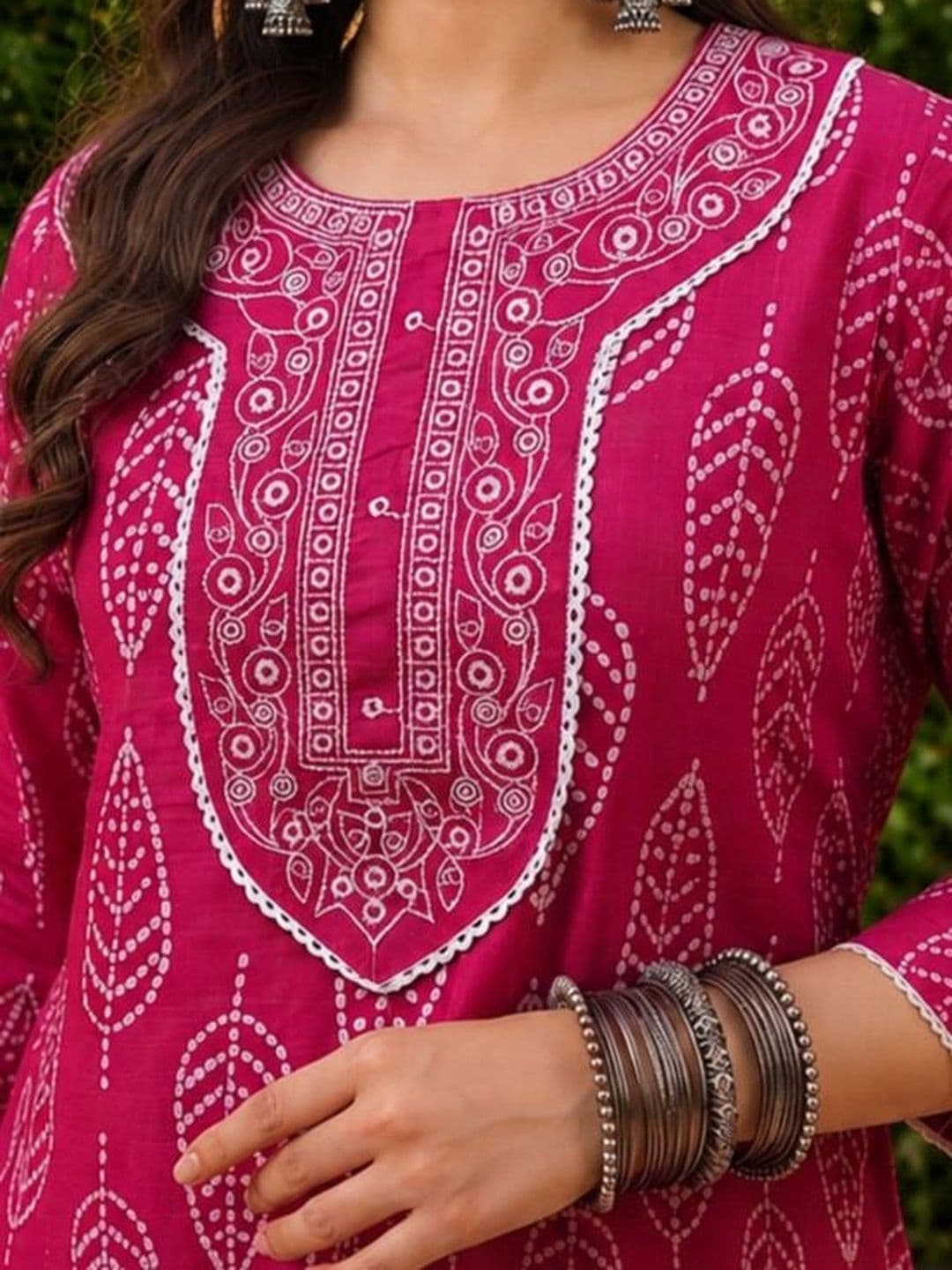 KJTRENDS Women Ethnic Motifs Printed Regular Pure Cotton Kurta with Trousers thumbnail 5